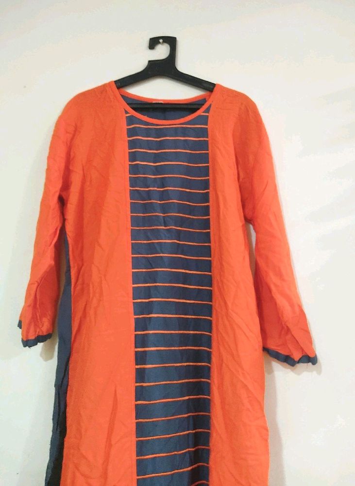 Orange N Grey Kurti