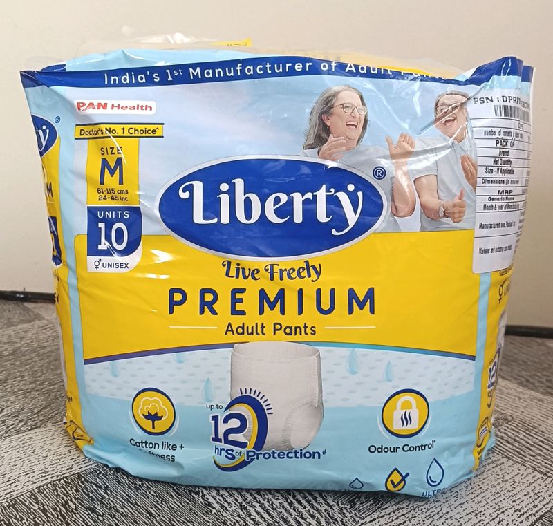 Liberty Pants Adult Diapers - M size - 10 Units