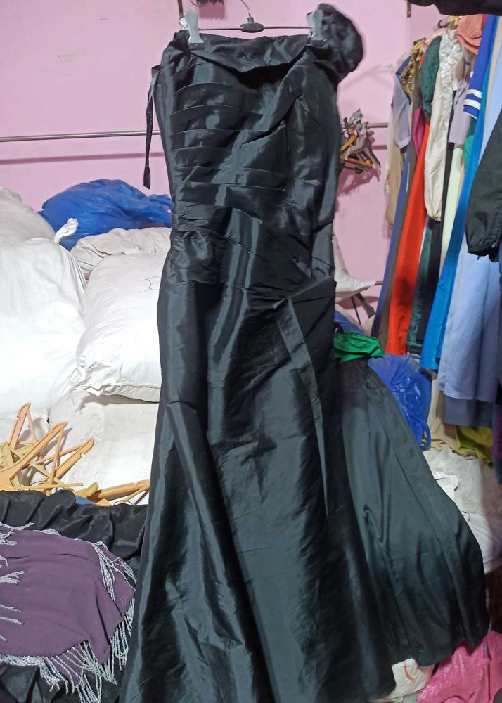 Long Black Rose Dress Prom Gown Urbanic