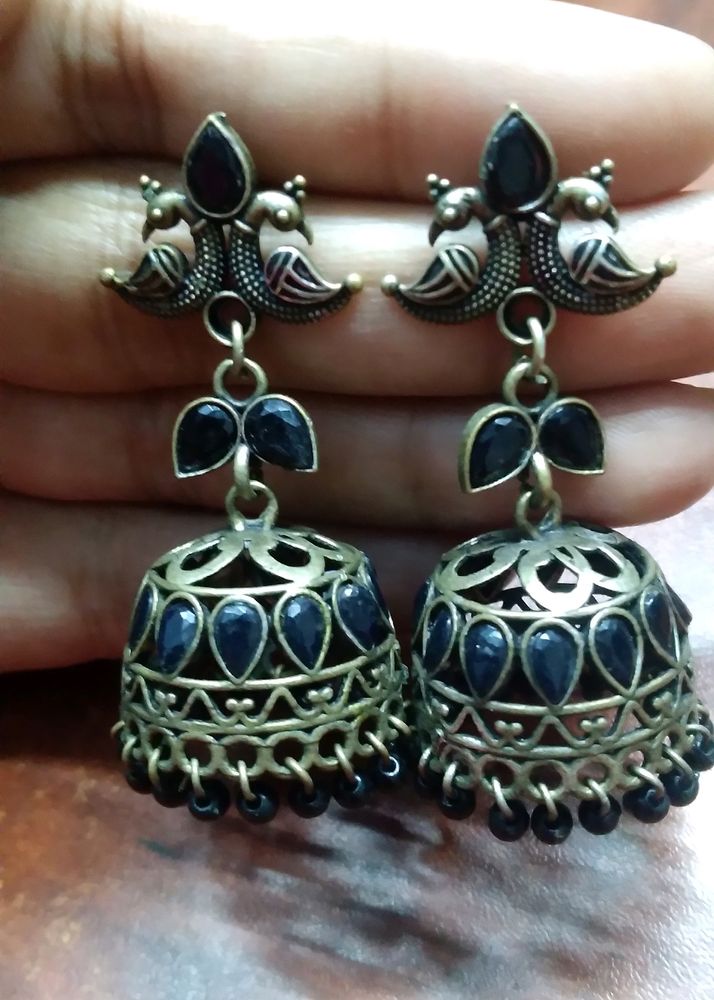 Oxidized Silver Earrings