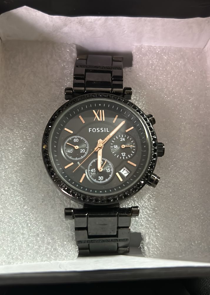 FOSSIL Ladies Black & Gold Watch (COD Available)