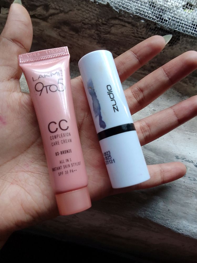 Lakme Cc Cream And Zudio Lipstick