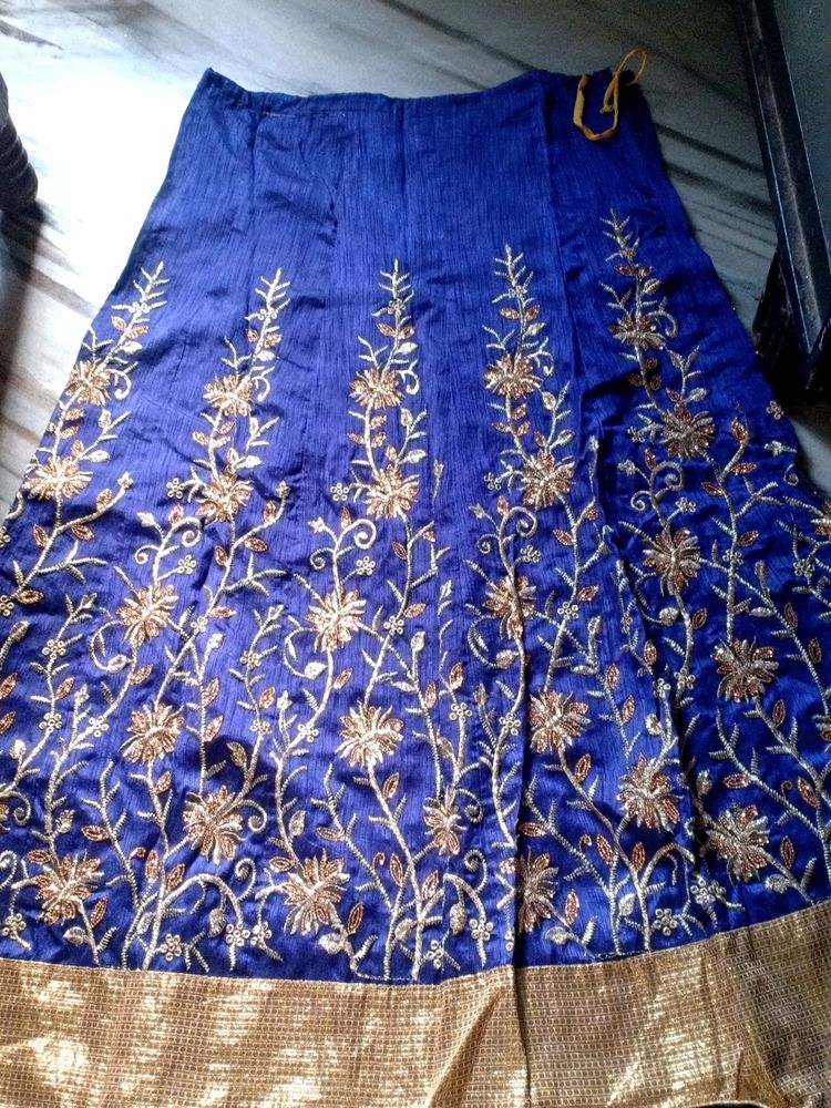 Beautiful Blue Lehenga Skirt With Duppatta....