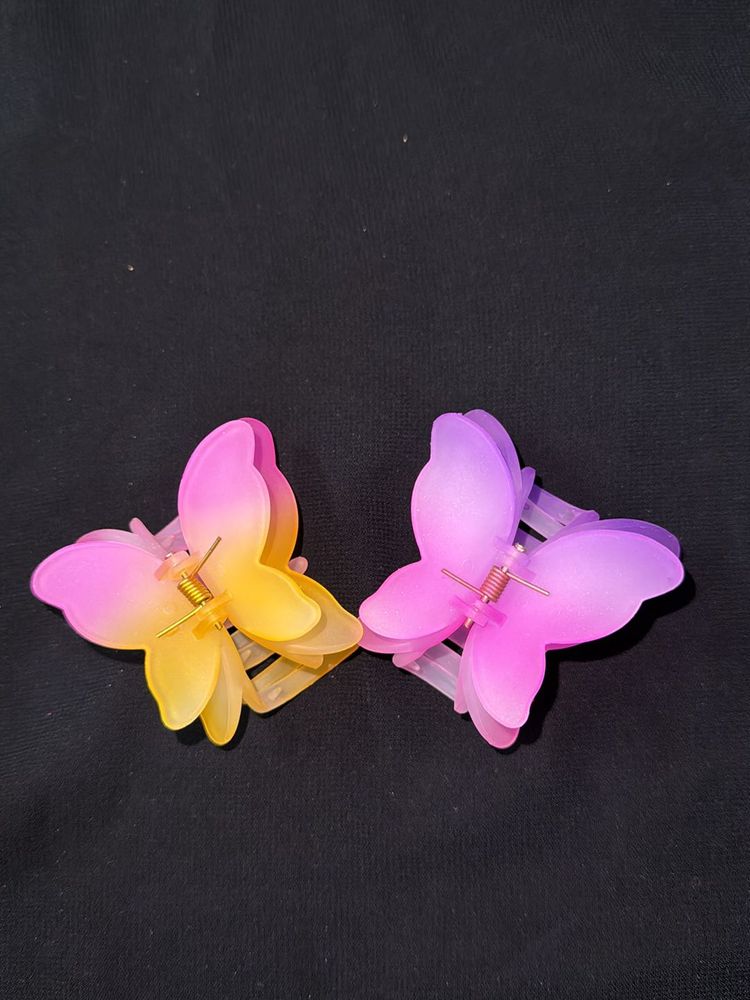 Korean Butterfly Hair Claw Clip Pack Of 2