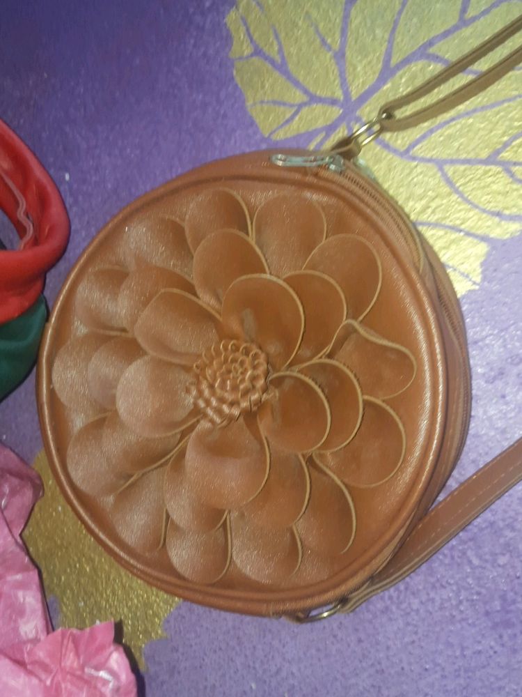 New Flower Round  SLING Bag