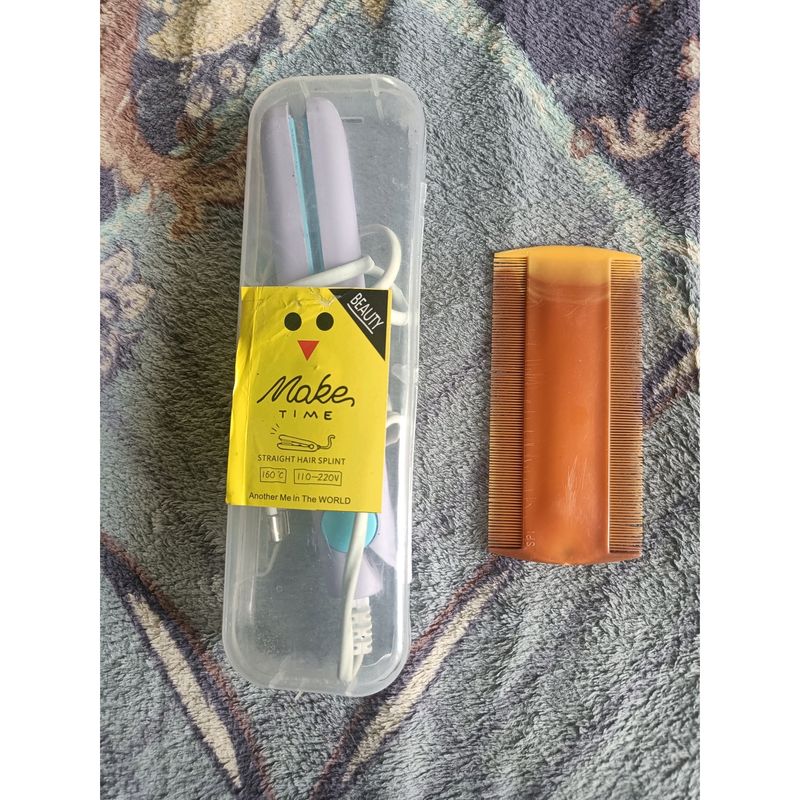 Mini Hair Straightener + Lice Comb