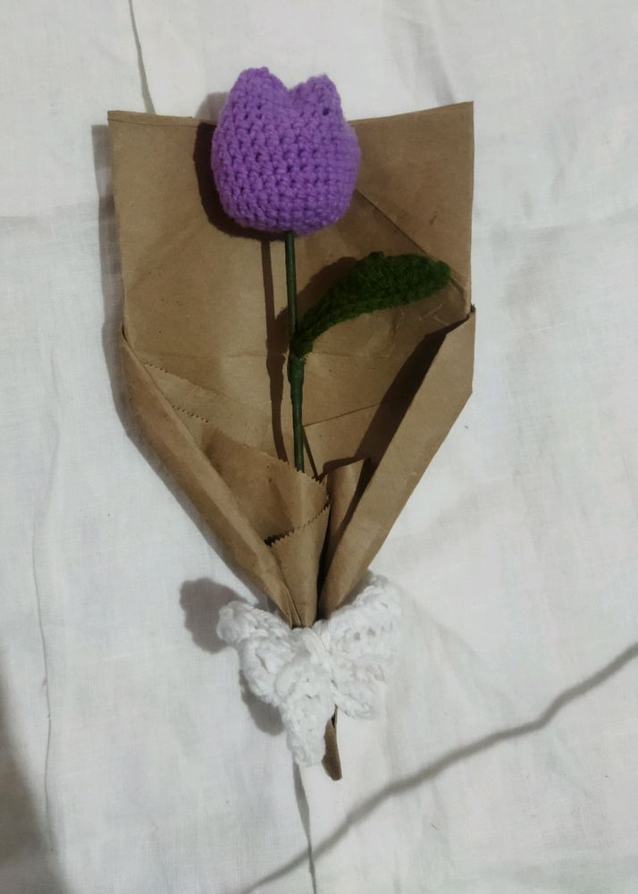 Single Crochet Lavender Tulip Bouquet