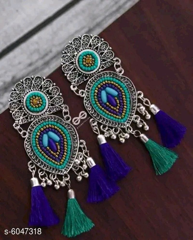 New Blue Tassel Earring