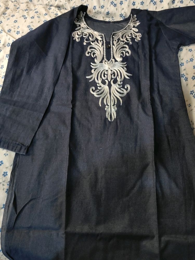 Straight Denim Kurti