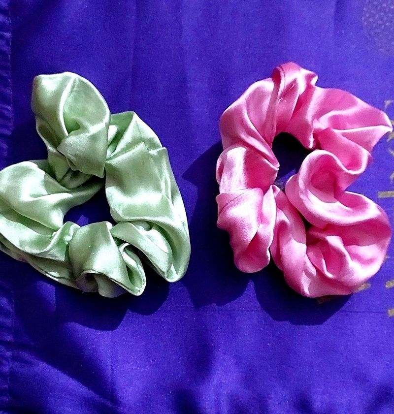 Satin Scrunchies Set Of 2