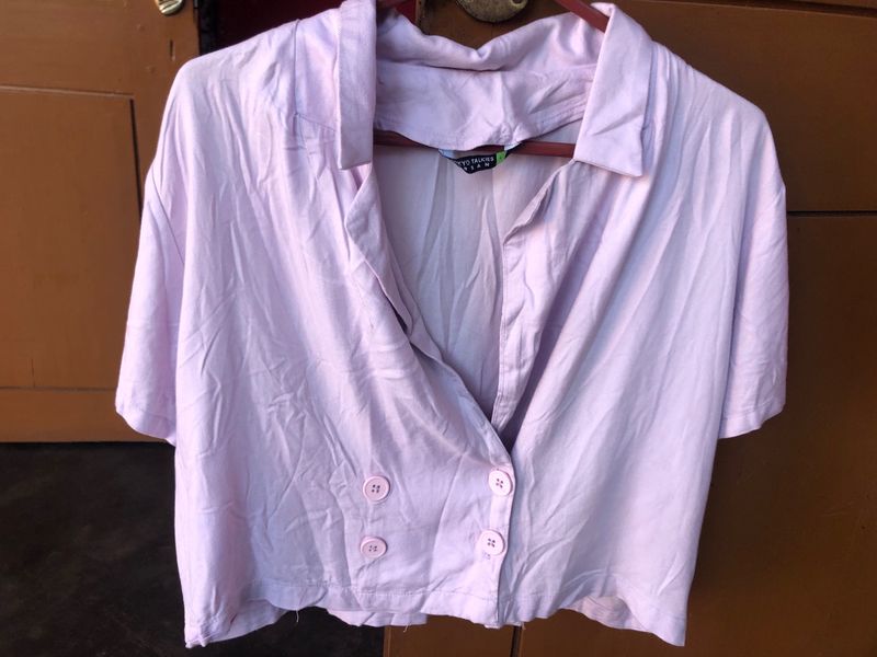 Lavender Crop Shirt  From Myntra