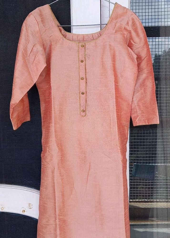 Stitched Coral Pant Suit Without Dupatta