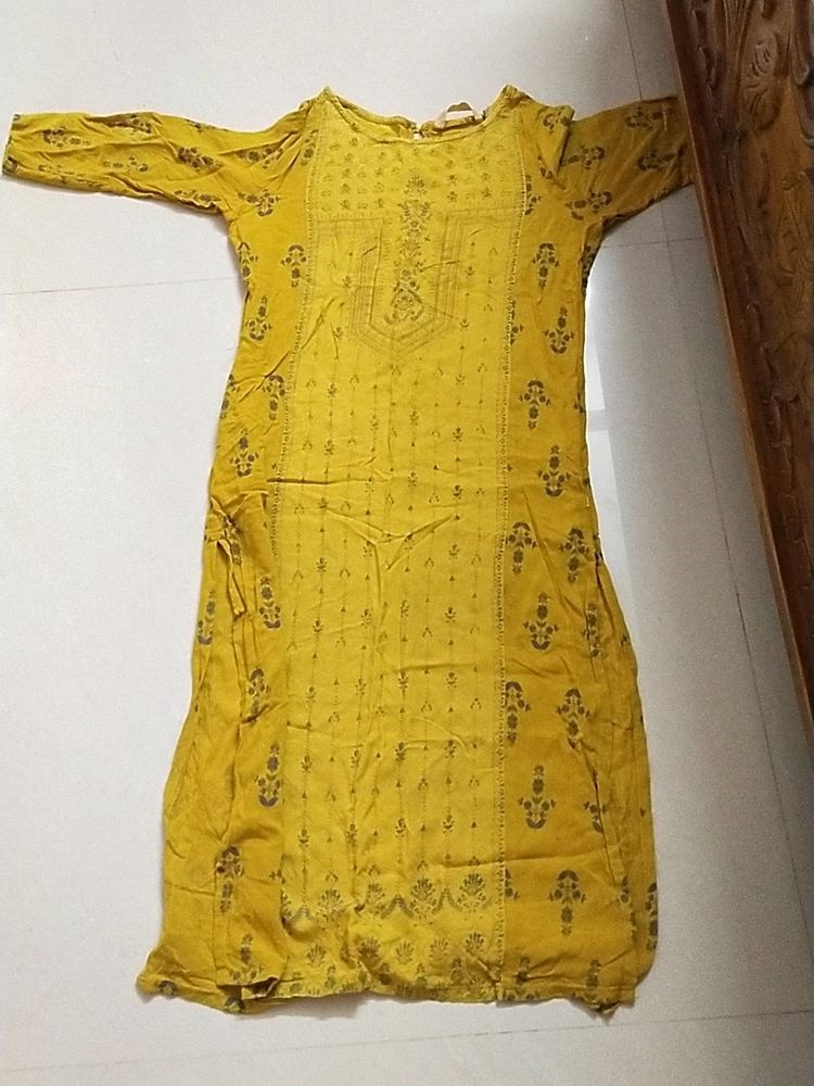 Mustard Colour Kurta