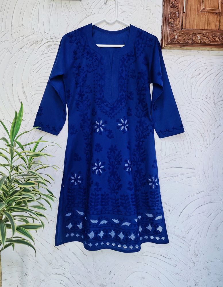 Chikan Embroidery Short Kurti