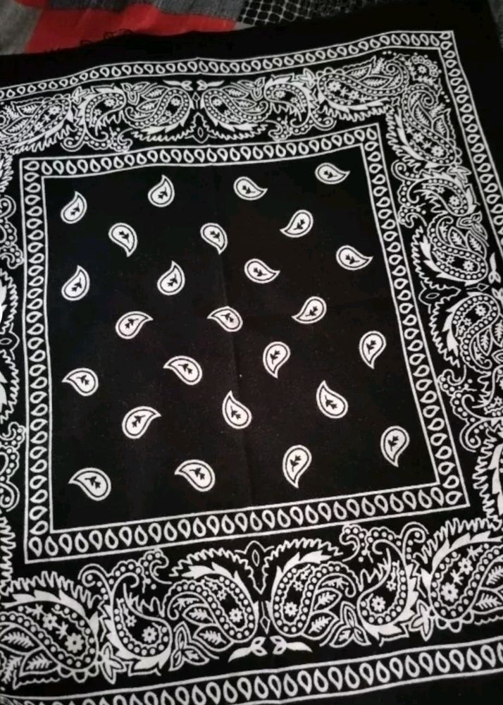 Black printed handkerchief