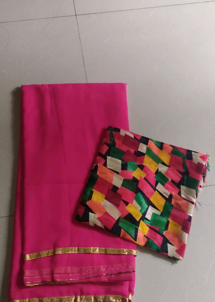 Georgette saree With Blouse Piece