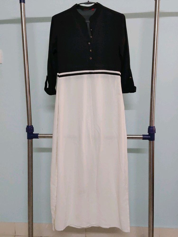 VISHUDH Black & White Kurta