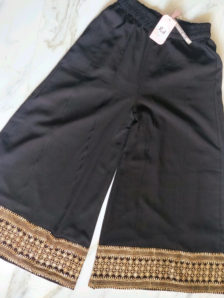 Pincel Ethnic Wear Plazzo Pant With Zari Work