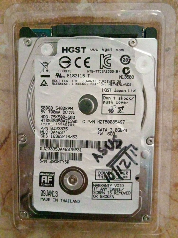 Not Working! HGST 500GB Internal HHD For Laptops