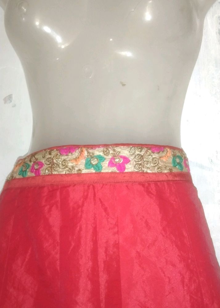 Red Lehenga Skirt