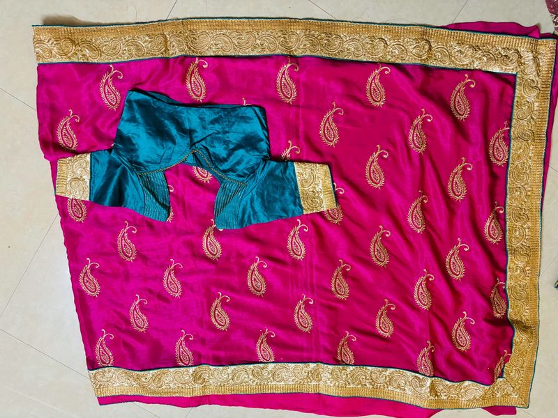 partyware worked saree with blouse