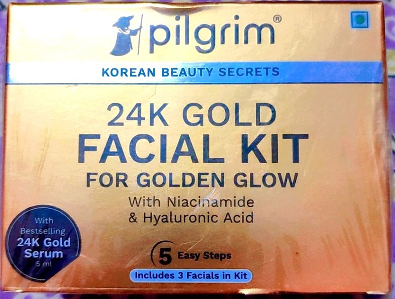 Pilgrim 24K Gold Facial Kit For Golden Glow