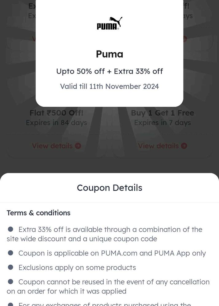 PUMA instant 33% Discount Voucher