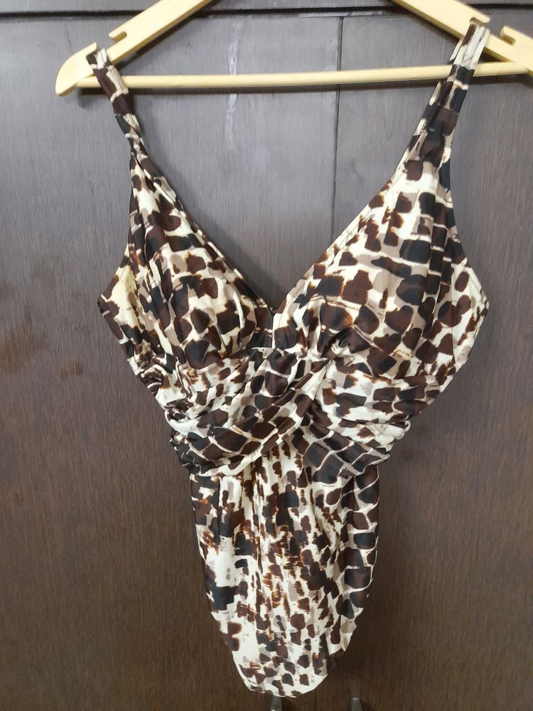 Brown Animal Print Swimsuit