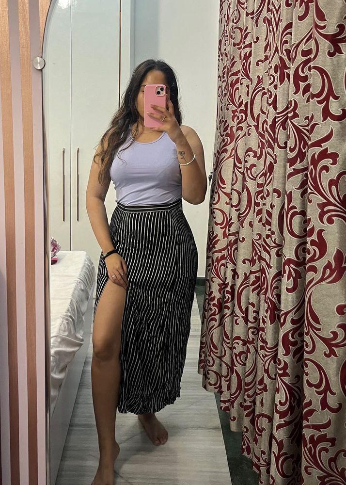 Midi Striped Skirt