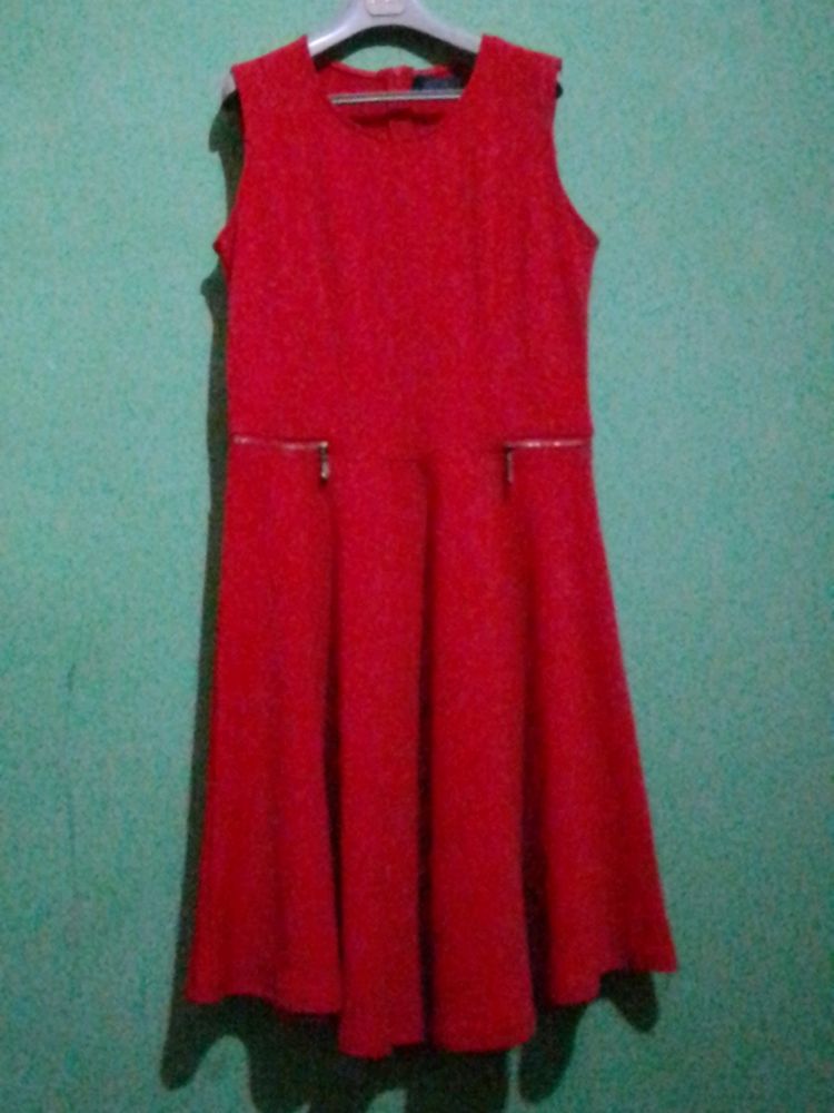 Red Casual Dress For Outgoing And Regular Wearing