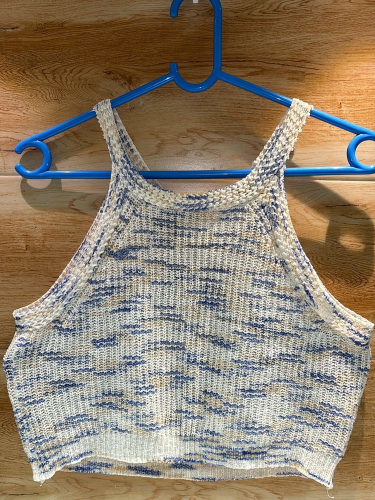 White Knitted Tank Top