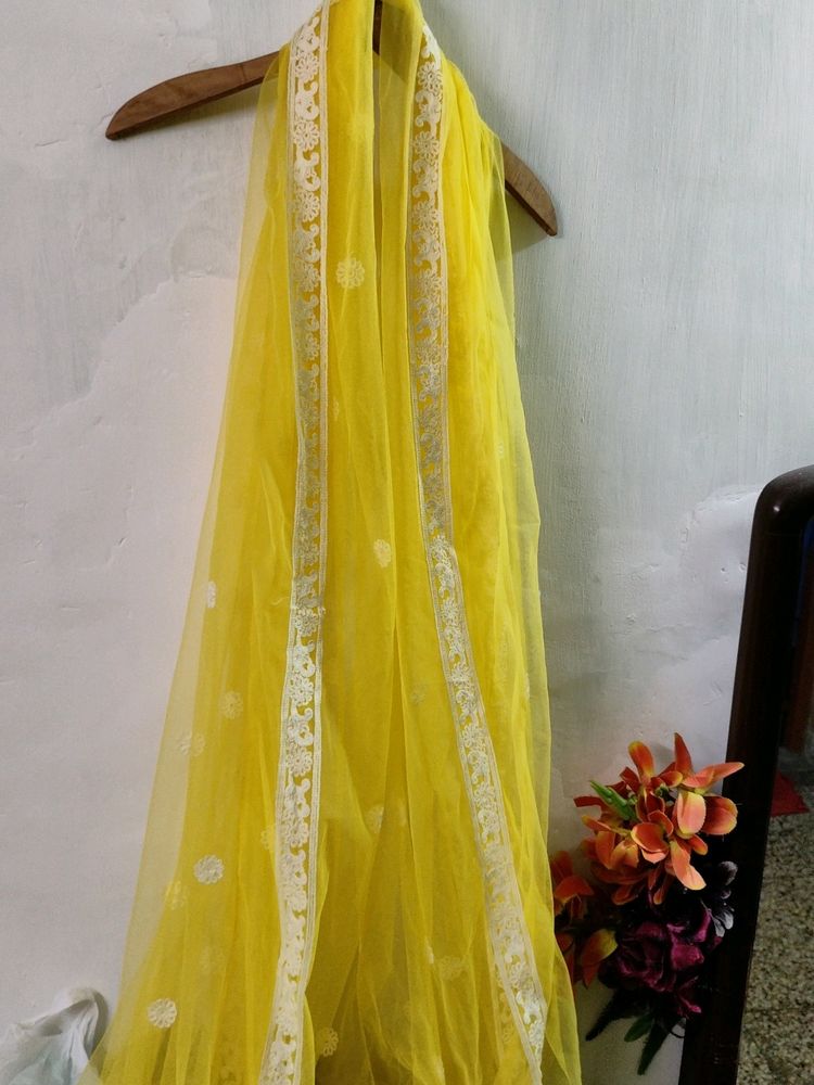 Yellow Embroidery Dupatta