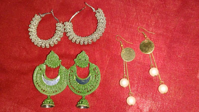 New Fashionable Jhumka And Earring Combo Of 3 Pair