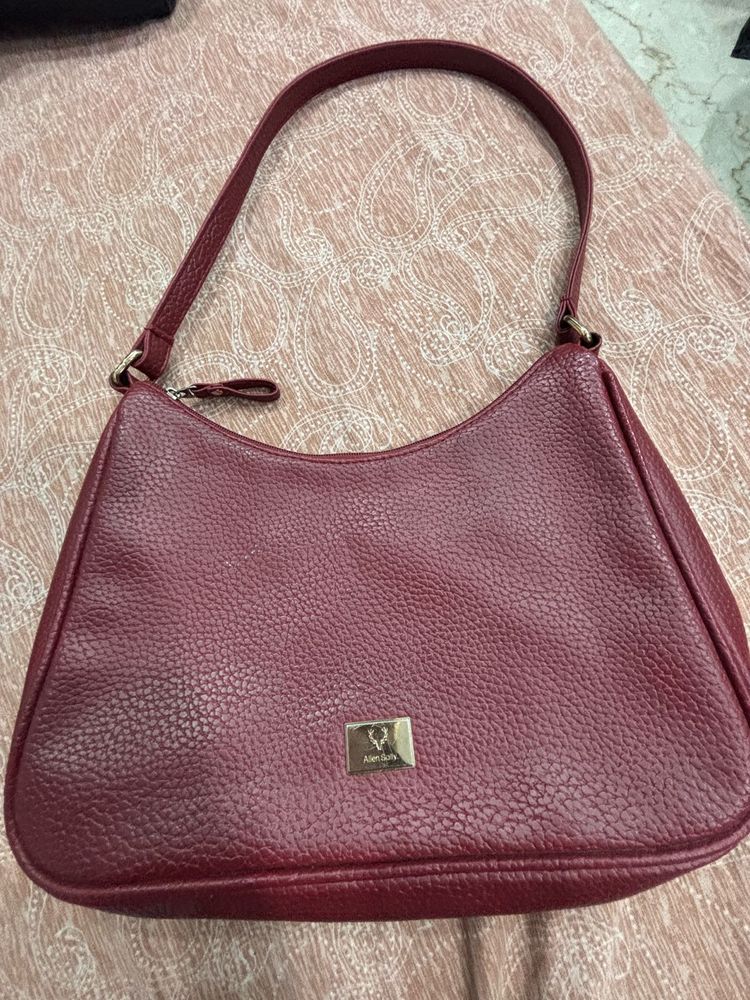 Red Color Allen Solly V Less Used Bag