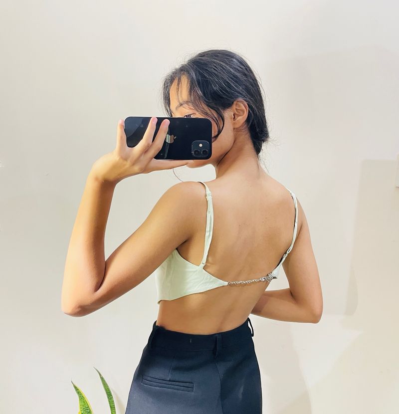 Backless Satin Top