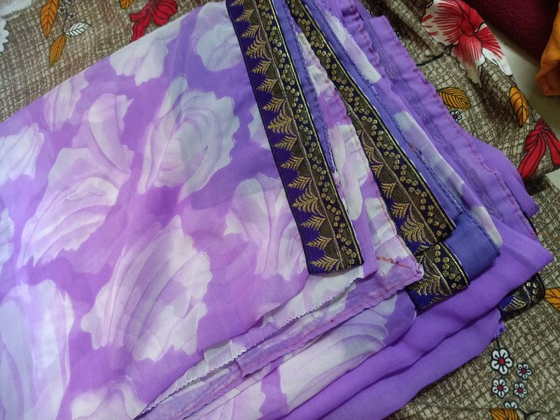 Saree With Stitch Blouse