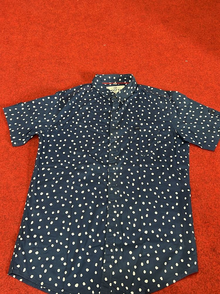 Navy Blue Dotted Shirt