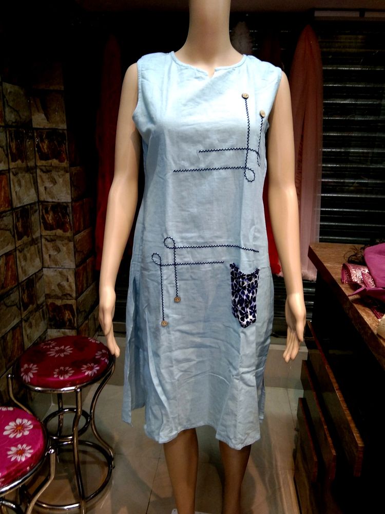 Sky Blue Colour Kurti