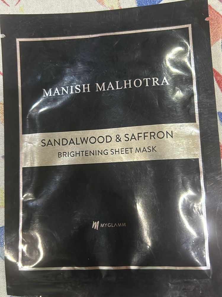 Sheet Mask/ Manish Malhotra-Sandalwood & Saffro