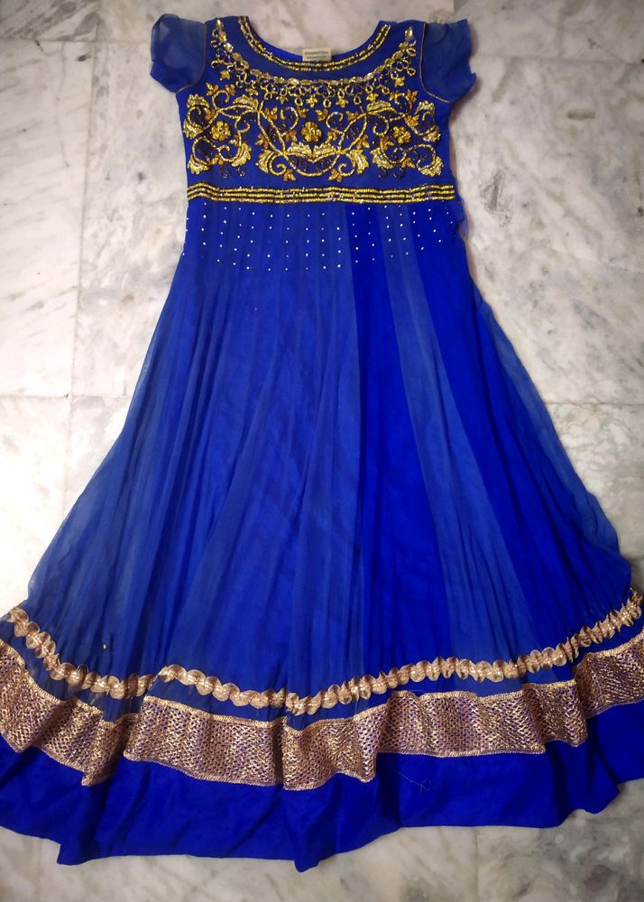 Heavy Work Blue Anarkali