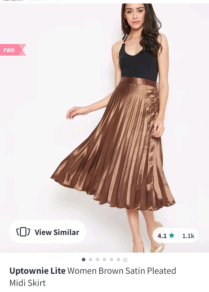 Uptownie Brown Satin Skirt