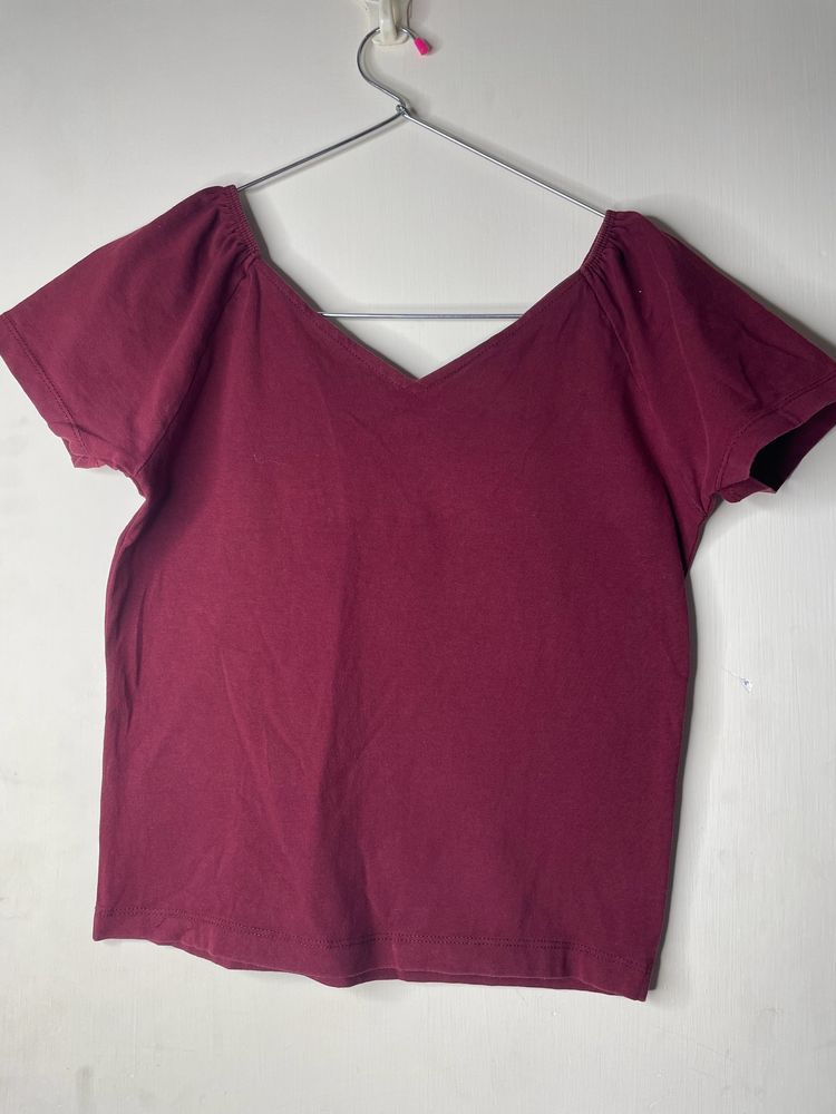 V Neck Crop Top