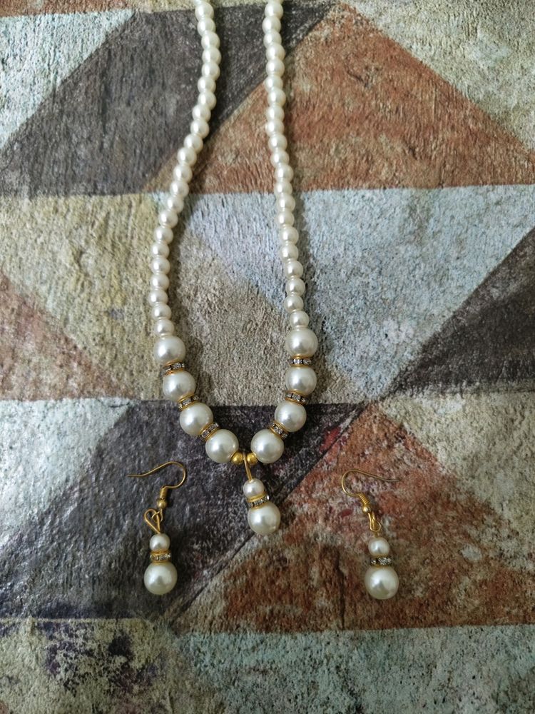 Necklace And Earring Set Pearl