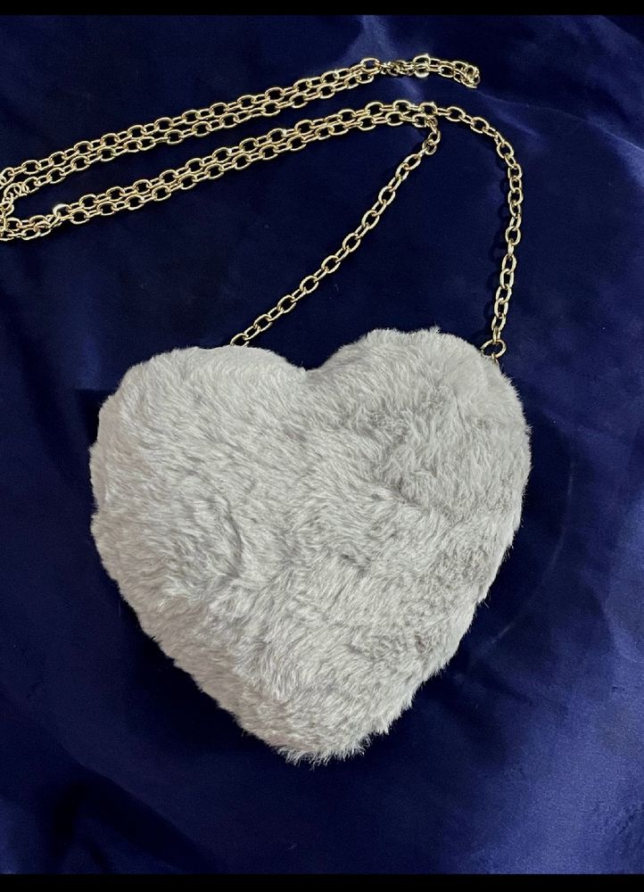 New Heart Shape Fluffy Sling Bag