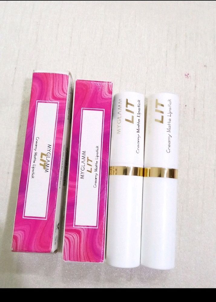 2pc MYGLAMM lit creamy matte Lipsticks