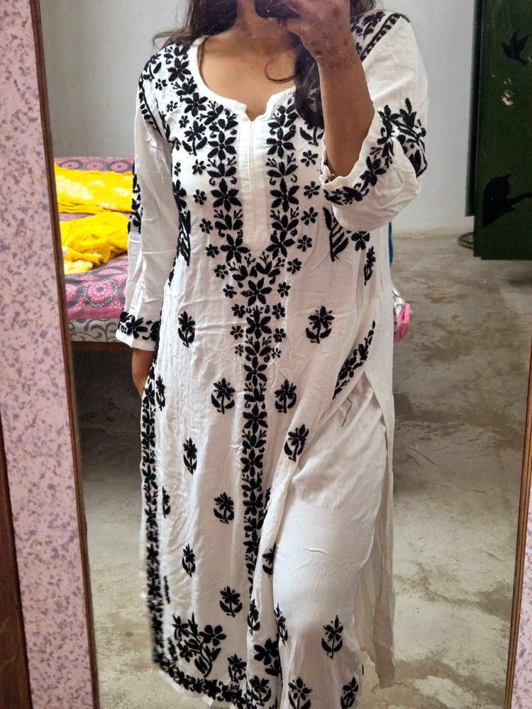 Chikankari Kurti Plazzo Set🫶🏻