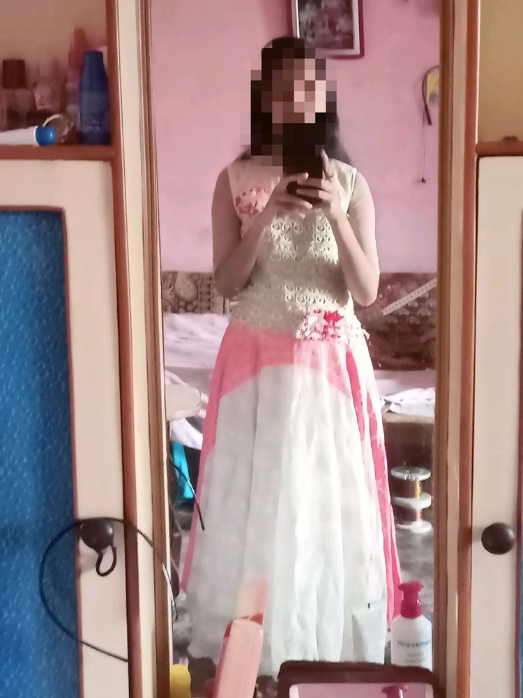 Cream And Pink Gown