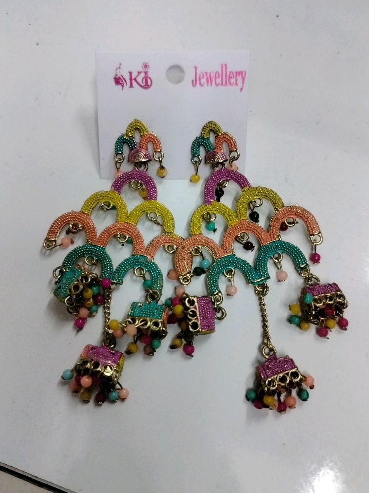 Multicolour jhumka.