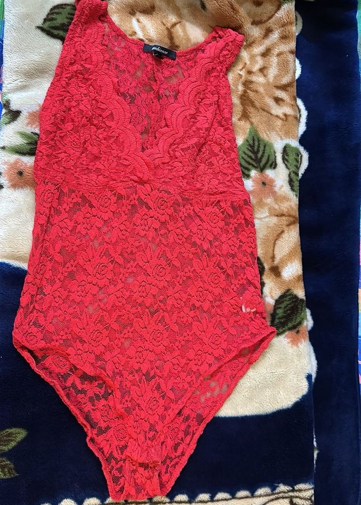 Red Lace Bodysuit