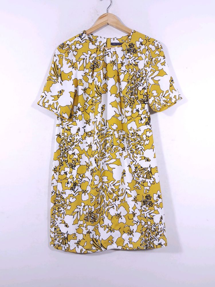 M&S Yellow Printed Western Dress